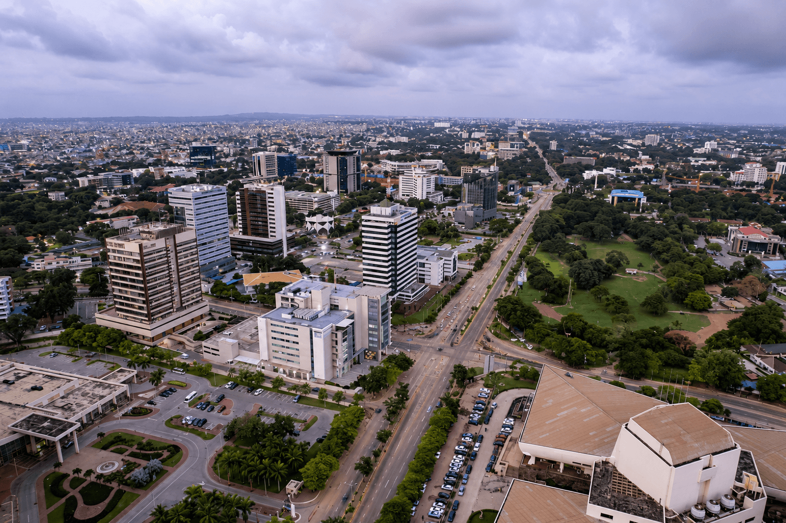 Accra skyline and business district